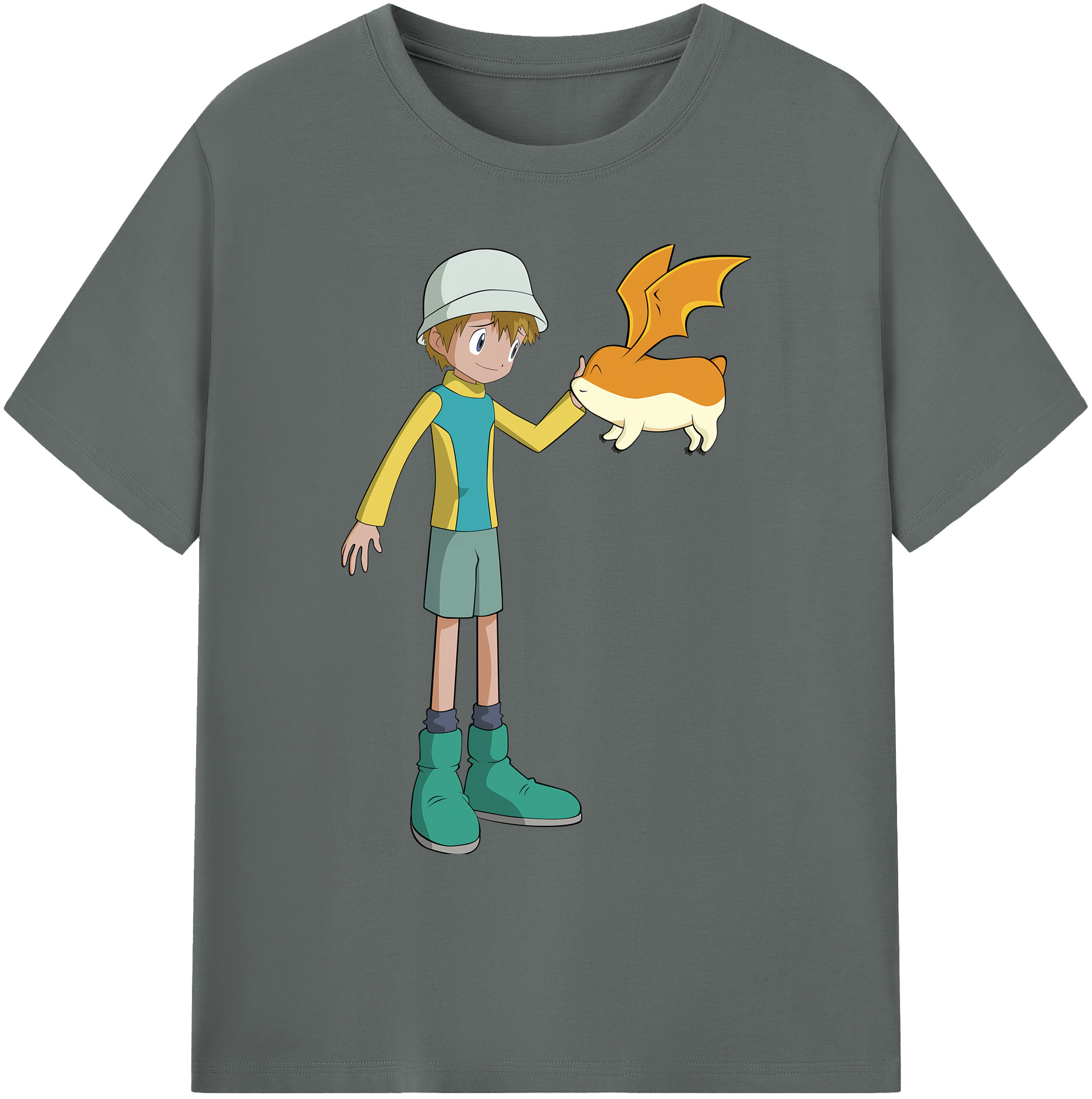 （画像用） Digimon デジタルモンスター/デジモン 綿100％ メンズ半袖Tシャツ｜肌触りやわらか＆通気性